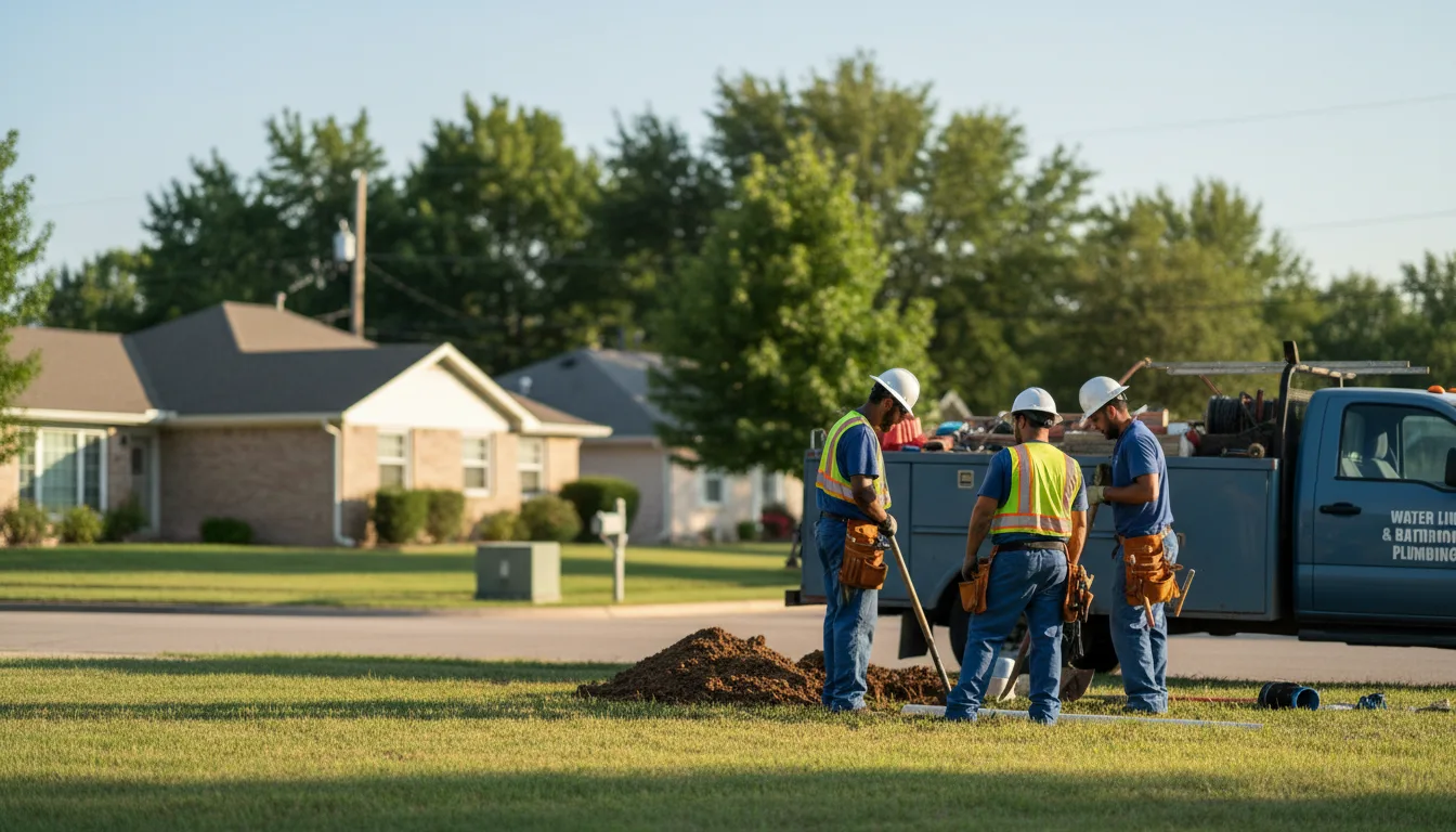 Residential water line and bathroom plumbing service in Canton, OK
